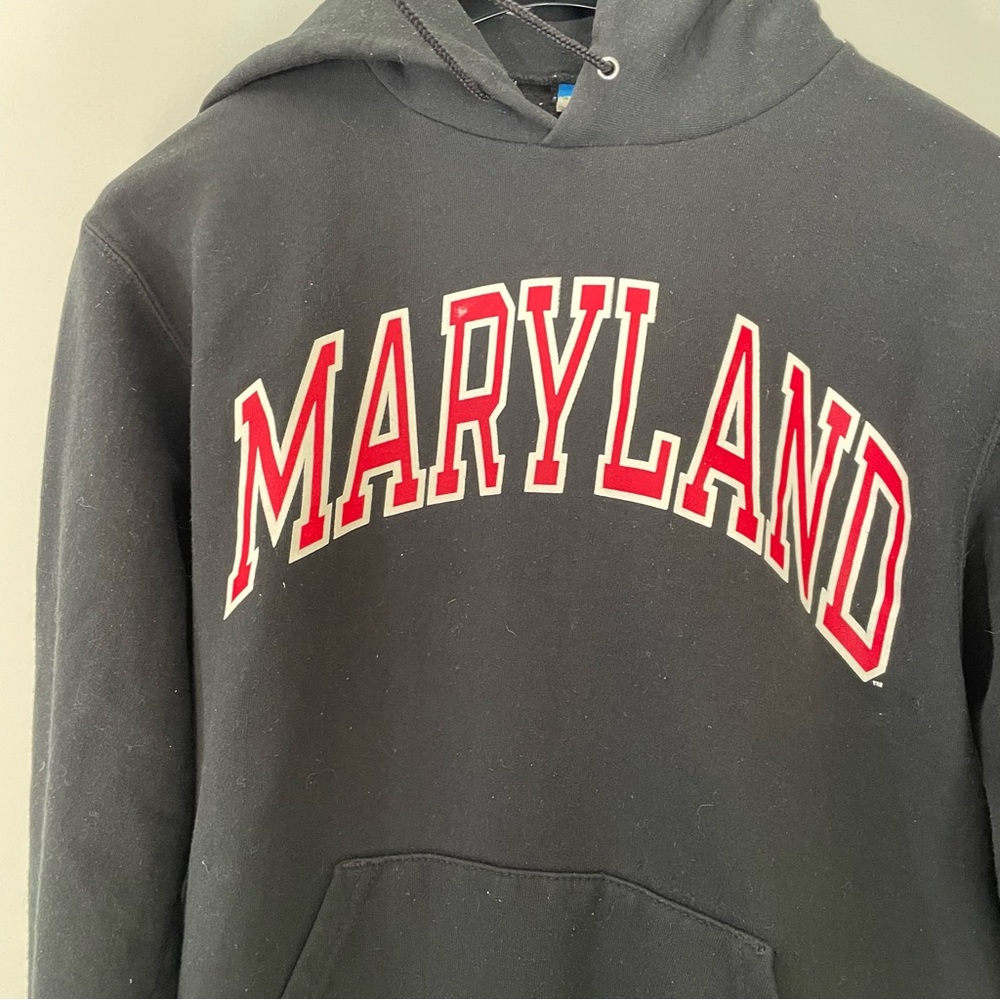Vintage University Of Maryland Champion Reverse Weave Hoodie Sweatshirt Small - Picture 2 of 6